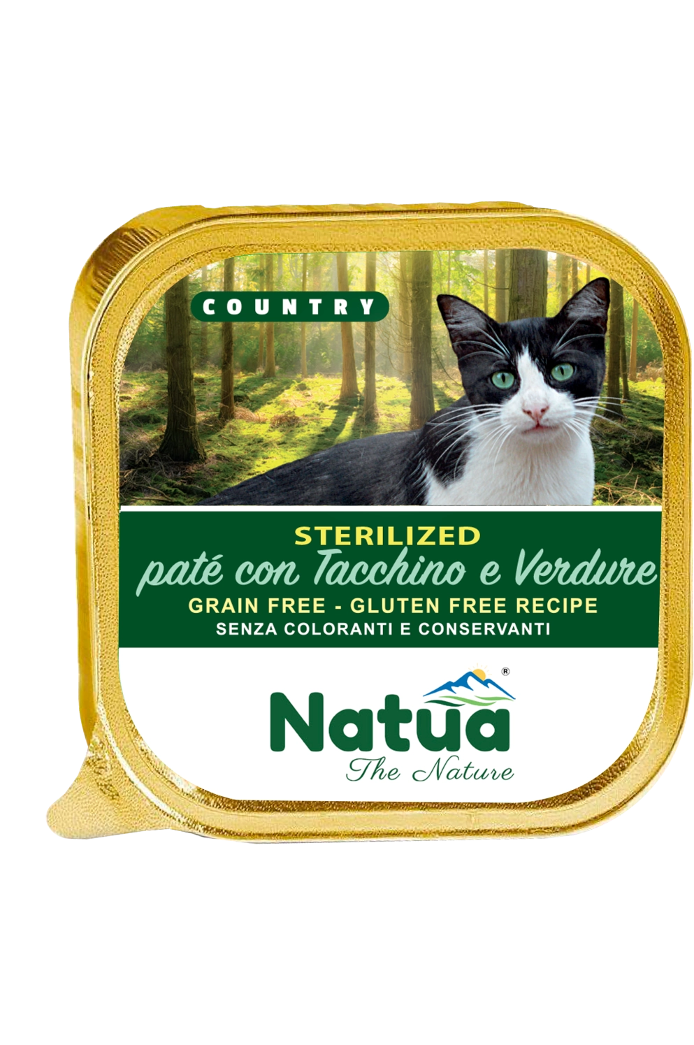 Natua Cat Country Sterilised Tacchino Verdure 100g Vaschetta Natua Cat Country Sterilised Tacchino Verdure 100g Vaschetta